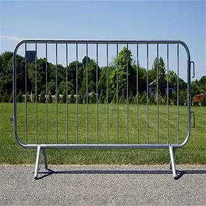 Zware 6ft Stalen Crowd Control Barrière Voetgangersmuur Barricades Met Vlakke Bases