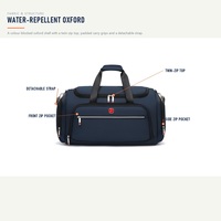 Sac de voyage polochon 39L en Oxford hydrofuge, à blocs de couleur, ouverture supérieure complète, bandoulière, pour les acheteurs en gros de sacs de voyage d'affaires