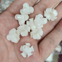 Manik-manik Puakenikeni Chunky untuk Pembuatan Perhiasan, Manik-manik Bunga untuk Anting, Manik-manik Resin Cangkang Hawaii untuk Pembuatan Kalung dan Karangan Bunga