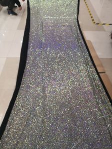Tissu en strass de haute qualité, largeur 1,5 mètre, tissu en cristal, tissu extensible haute densité avec espacement de 1 mm pour robe de danse - Product Image 5