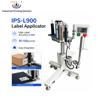 Machine d'étiquetage automatique IPS-L900 pour imprimante d'étiquettes, étiquetage latéral, contrôle PLC, applicateur d'étiquettes pour bouteilles carrées et boîtes en carton