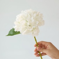 Bunga Hydrangea Buatan Sentuhan Lembut Cetak 3D Baru, Tangkai Pendek, Dekorasi Rumah Bergaya, Aksen Bunga Pernikahan untuk Rangkaian Bunga