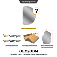 Miroir LED Demi-Cercle Tactile Design OEM, Miroir Mural Intelligent Irrégulier, Miroir de Salle de Bain LED Rétroéclairé avec Lumière pour Couloir