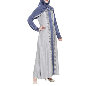 Abaya islamique pour femmes, respirante, légère, décontractée, grande taille, couleur personnalisée, col haut, longueur cheville, toutes saisons - Product Image 2
