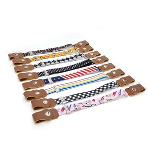 <span class=keywords><strong>Ceinture</strong></span> en toile élastique pour enfants, mode pour hommes et femmes, avec bouton en PU, <span class=keywords><strong>sans</strong></span> <span class=keywords><strong>boucle</strong></span> ajustable, extensible - Product Image 1