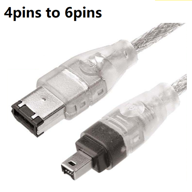 1.5m Firewire Cable 6 Pins to 4 Pins Ieee 1394 Firewire Data Cable