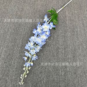 Fleurs artificielles de delphinium Jinxi, 120 cm, en soie floquée, accessoires de décoration pour mariage et maison - Product Image 4
