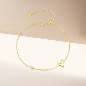 Gold Plated Jewelry Heart Shape Fashion Zircon Bracelet S925 - Product Image 3