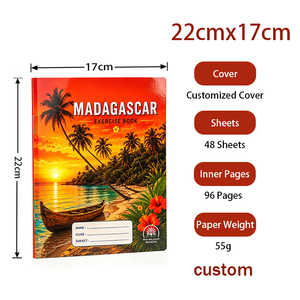 Cuaderno escolar <span class=keywords><strong>francés</strong></span> <span class=keywords><strong>de</strong></span> Madagascar, 96 páginas, 55 g/m², cuaderno Seyes, 220x170 mm, cuaderno personalizado con encuadernación cosida a caballo - Product Image 2