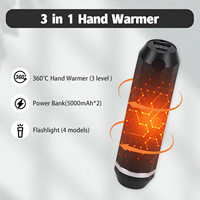 Chauffe-mains et lampe torche USB/à piles 2026 C306 avec batterie externe 4000-6000mAh, charge rapide, support magnétique, usage domestique