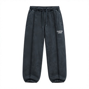 New Wholesale Custom Men's <b>Vintage</b> Acid Wash Baggy Sweatpants Heavyweight Streetwear Joggers Fleece Wide Leg <b>Track</b> <b>Pants</b> - Product Image 1
