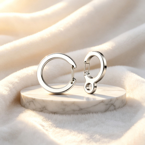 Stainless Steel Round Carabiner Keychain Luxury Lightweight Metal <b>Key</b> Ring for Bag Decor - Product Image 5