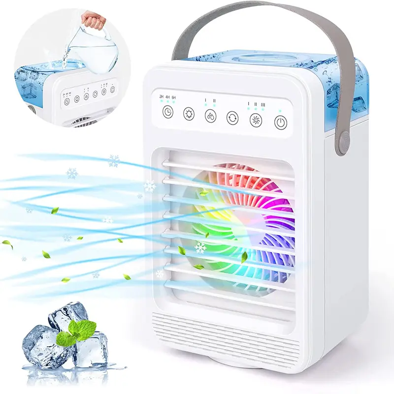 Air Conditioner Silent Fan Cooling Fan Automatic Shutdown Led Display Function Usb Portable Fan Humidifier