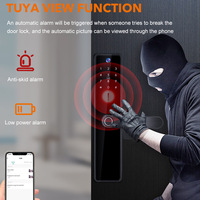 Cerradura Antirrobo para el Hogar con Huella Dactilar, Cerradura Electrónica con Ojo Mágico, Cerradura Inteligente con Control Remoto y Wi-Fi