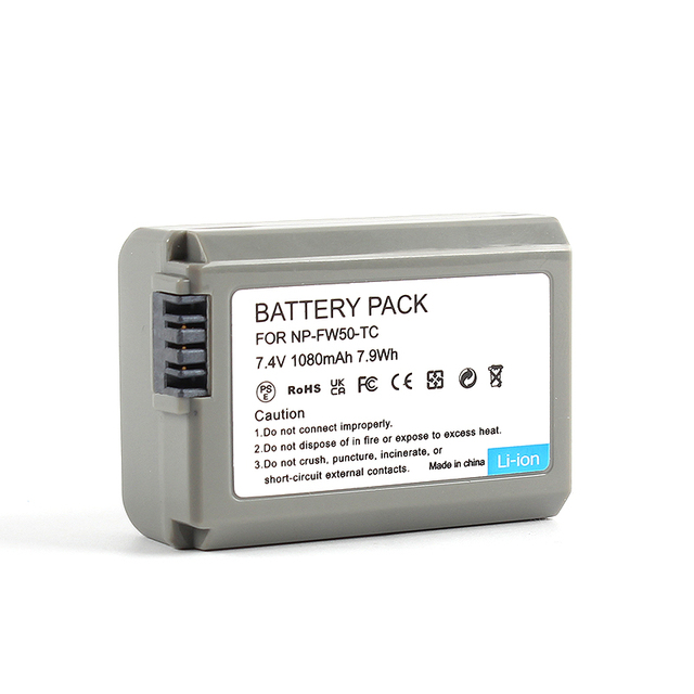 NP-FW50 Rechargeable 7.4V 1080mAh Lithium Battery with Type-C Port for Cameras Replacement in Stock