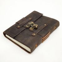 Cuir rustique Antique C-Lock Journal en cuir livre à la main coton papier cahier relié Journal dessin voyage Journal laitier