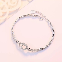 FY-SL02 S925 amour coeur Style coréen emboîtement Bracelet mode en forme de coeur lumière luxe bijoux en argent