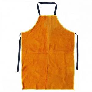 Delantal de Soldadura K2066 de Cuero Vacuno Amarillo, Equipo de Protección para Soldador - Product Image 1