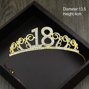 <span class=keywords><strong>Couronne</strong></span> <span class=keywords><strong>de</strong></span> 18 ans en cristal doré Miss World pour filles, cadeaux <span class=keywords><strong>de</strong></span> mariage en gros - Product Image 6
