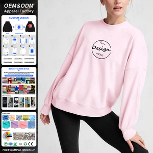 Sudadera con capucha de algodón y forro polar de alta calidad para mujer, con hombros caídos, bordado personalizado, venta al por mayor, gran oferta - Product Image 1