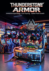 Machine d'arcade <span class=keywords><strong>de</strong></span> <span class=keywords><strong>tir</strong></span> sans argent LEON SHOOTING ARMOR en métal avec lumières clignotantes, pour 2 à 4 joueurs, multijoueur, combat progressif - Product Image 2