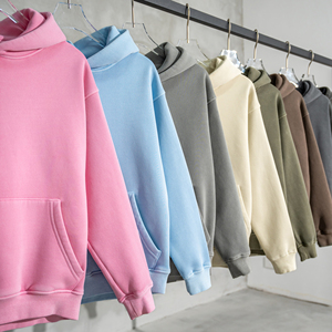 High Quality Cotton Oversize Hoodie <b>Thick</b> Fleece Drop Shoulder Plain Blank Custom Pull a Capuch Sudadera Men Hoodies - Product Image 3
