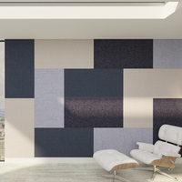 Panneau acoustique en polyester insonorisant pour décoration murale Panneau acoustique enveloppé de tissu en feutre PET pour studio de bureau