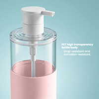 Bouteille pompe à lotion personnalisée en PET 300 ml bicolore pour shampoing et soins capillaires, rechargeable et vide