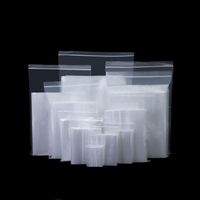 Sac avec logo personnalisé Sac d'emballage transparent en PE avec fermeture éclair Petits sacs en plastique transparent à fermeture éclair avec logo personnalisé pour le stockage des aliments