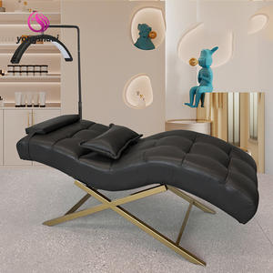 Poltrona Curva di Lusso per Salone con Lettino per Extension Ciglia, Sedia in Ferro per Salone di Bellezza con Lettini e Tavolo da Massaggio - Product Image 2