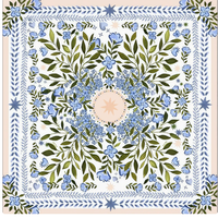 Tapis de Mahjong élégant à motif lanterne bleue, design frais et stylé pour femme, antidérapant, insonorisant, en caoutchouc, pour poker et divertissement