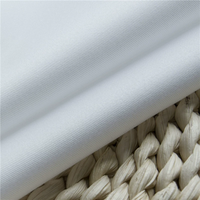 Tissu sergé fin 80s/2 en jacquard peigné CVC 80 % coton 20 % polyester, finition ammoniac liquide, entretien facile, blanc, pour tenue décontractée professionnelle