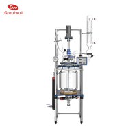 Réacteur à double enveloppe en verre Greatwall 20L, grande capacité, transparent, pour fermentation biologique, 110V-240V
