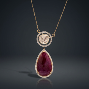 Conjunto de Colgante de Lujo Chapado en Oro Fino con Diamantes Certificados por GIA para Mujer, con Corte de Pera, Diseño Clásico, para Uso Diario - Product Image 3