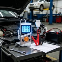 Escáner OBD2 2 en 1 y Probador de Batería de Auto de 12V, Lector de Códigos de Error, Analizador de Batería con Prueba de 100-2000 CCA, Multi Idiomas