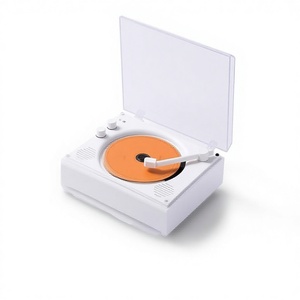 Lettore CD Retrò Portatile da Esterno con Telecomando, Altoparlante All-in-one Personalizzato da 5W per Regali e Riproduzione di Dischi - Product Image 1