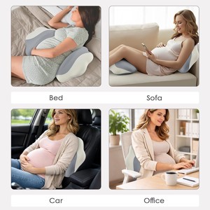 Oreiller de maternité pour dormeurs latéraux avec soutien lombaire pour femmes enceintes, en mousse à mémoire de forme et soie glacée, à coutures transfrontalières - Product Image 5