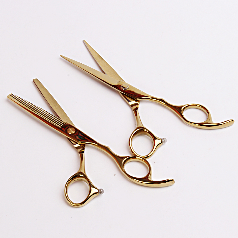 Friseurschere Set 6 Zoll – Gold, Mit Zahn- & Ausdünnungsschere, Edelstahl, Für Profis & Heimgebrauch