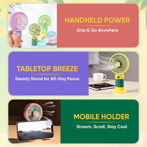 Nuevo Ventilador Portátil de Escritorio para Fiestas de Verano, Ventilador de Mano USB Recargable, Mini Ventilador de Bolsillo Recargable para Niños - Product Image 2