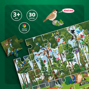Puzzle éducatif sur le thème des oiseaux pour enfants - Jeu d'apprentissage de recherche des oiseaux sur le sol - Product Image 5