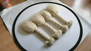 बालों के विस्तार और विग के लिए 100% याक बाल काले और सफेद रंग 15 सेमी-40 सेमी