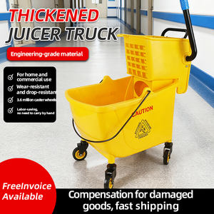 Chariot de Nettoyage Commercial pour Conciergerie avec Essoreuse à Pression et Seau Balai, Solution d'Hygiène des Sols - Product Image 3