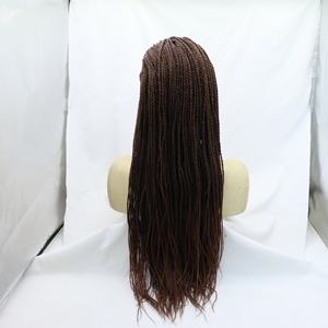 Diadema trenzada Marrón Destacados Caja sintética Peluca trenzada con banda para la <span class=keywords><strong>cabeza</strong></span> Sin nudos Listo para ir Peluca de pelo pretrenzado sin pegamento - Product Image 4