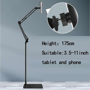 Supporto da Terra Pieghevole in Acciaio per Tablet e Telefono, Regolabile 135cm-175cm, Rotazione a 360°, per Live Streaming - Product Image 3