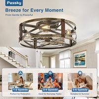 Ventilateur de plafond encastré de 20 pouces avec lumières et télécommande, ventilateur de plafond à profil bas avec 6 vitesses et minuterie pour chambre à coucher, cuisine, salle à manger