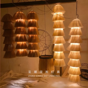 Zhao Chao Diy Lighting Vintage Style Pendant <b>Lamp</b> E27 Energy Saving Round Shape For Restaurant Teahouse Homestay - Product Image 1