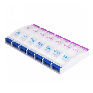 Pastillero de Plástico de Grado Alimenticio de 7 Días y 14 Compartimentos, Organizador de Medicamentos Portátil con Tapa a Presión y Divisores Independientes - Product Image 2