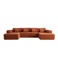 Canapé en éponge compressée du fabricant moderne avec tissu anti-rayures pour chat orange Meubles de salon emballés sous vide Spot transfrontalier