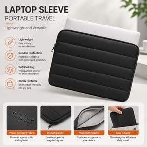 Étui pour ordinateur portable matelassé pour femmes, étui pour tablette imperméable, housse pour ordinateur portable légère, housse pour ordinateur portable matelassée - Product Image 1