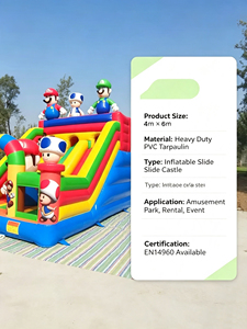Tobogán Inflable de PVC de 0.55mm con Diseño de Super <span class=keywords><strong>Mario</strong></span>, Certificado CE EN14960, Casa de Brinco Resistente para Uso Comercial, Juguete Inflable para Parques - Product Image 3